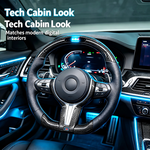 Volante de carreras de cuero perforado de alto rendimiento para reemplazo interior de automóviles modificados, volante de fibra de carbono M2 M3 M5 - Product Image 1