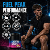 OEM Private Label Creatine Monohydrate Chews Tablets Supplement with Electrolytes Sea Salt Supports Muscle Strength Energy