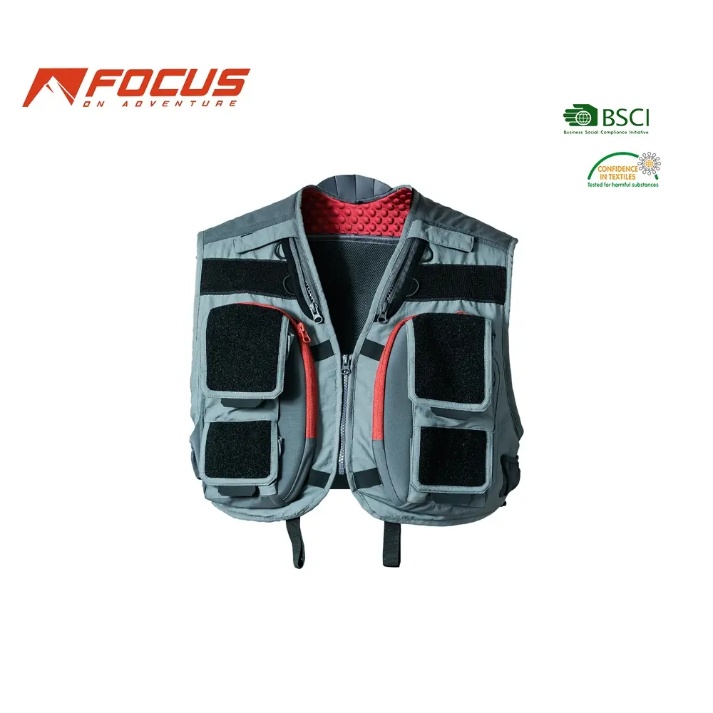 Gilet da pesca a mosca antifatica gilet da caccia tattico traspirante multitasche giacca da fotografo Utility Bass Fishing Vest