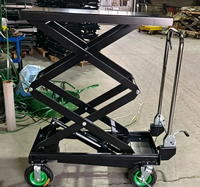 Plateforme élévatrice à ciseaux semi-électrique à poussée manuelle, chariot de levage hydraulique stable avec système de protection contre les surcharges