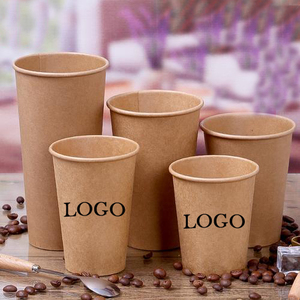 Tasses en papier Kraft biodégradables 8oz, lot de 50 pièces, bâtonnets personnalisés de café, petit avec Logo à couvercle - Product Image 5