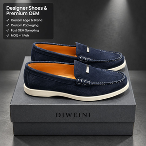Chaussures de luxe pour hommes, mocassins en daim bleu marine de haute qualité, chaussures de conduite, mocassins, nouveauté - Product Image 1