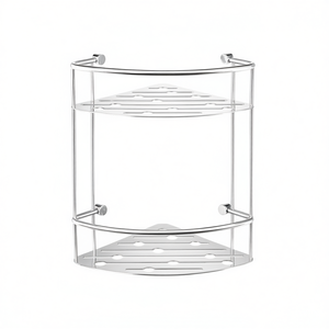 Estante Esquinero Doble para Ducha, Cromado, 21 cm de Ancho, 36 cm de Alto, Estante de Almacenamiento para Baño - Product Image 3