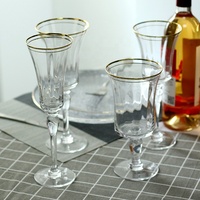 Offre Spéciale Western Personnalisé Large Bouche Gobelet De Mariage Verres À Pied Or Jante Vin Verre