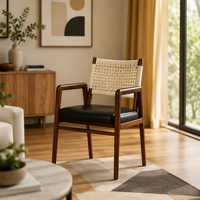MULIGNA Chaise de réception et table à manger en bois, style Wabi-Sabi, luxe léger, moderne, pour hôtel, café, entreprise, restaurant
