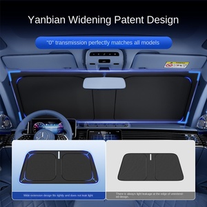 Tùy chỉnh cửa sổ phía trước xe Sun Visor có thể gập lại Nhiệt Cách Nhiệt kính chắn gió bóng râm Kích thước cụ thể Sun Protection <span class=keywords><strong>Shade</strong></span> cho dễ dàng - Product Image 2