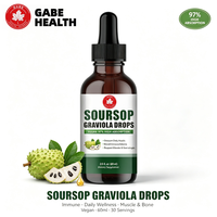 Gouttes liquides de Graviola (Corossol) à marque privée OEM, 1100mg, Vitamine C issue de feuilles de fruit, 60ml, Absorption à 97%, Végétalien, Immunité, Antioxydant, Personnalisé