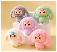 Vente en gros de mini lapin blanc 3D cartoon, petit jeu de société en Chine, figurines d'animaux en PVC floqué, jouets artisanaux en résine pour enfants
