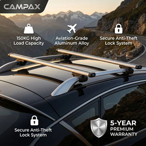 [CAMPAX] Barras Transversales <span class=keywords><strong>de</strong></span> <span class=keywords><strong>Techo</strong></span> <span class=keywords><strong>de</strong></span> Aluminio <span class=keywords><strong>de</strong></span> 120/130/135/140/150cm <span class=keywords><strong>para</strong></span> SUV, Ideales <span class=keywords><strong>para</strong></span> Overlanding |   Dachtrager - Product Image 1