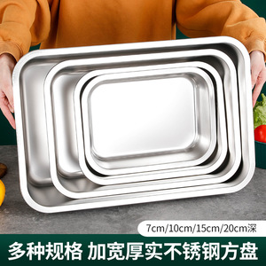 Bandeja Cuadrada de Acero Inoxidable de 7, 10, 15 y 20 cm de Profundidad para Almacenamiento de Alimentos en Hoteles, Apta para Lavavajillas - Product Image 5
