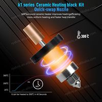 Pemanas Keramik Blok Pemanas Lapisan Tembaga 0.4Mm Nosel Lapisan Tembaga Aksesori Suku Cadang Printer 3d Kit Hotend untuk K1/K1 Max