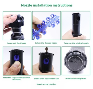 Aspersor de Agua Emergente de Plástico con Rosca Hembra F12, Ajustable de 45 a 360 Grados, para Riego de Jardín y Césped - Product Image 3