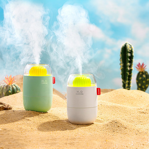 เครื่องเพิ่มความชื้นในอากาศ H2O รุ่นมินิ แบบพกพา ใช้พอร์ต USB สร้างละอองเย็นด้วยคลื่นอัลตราโซนิก เหมาะสำหรับใช้ในบ้าน สำนักงาน ห้องนอน พร้อมไฟกลางคืน - Product Image 1