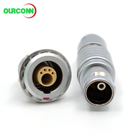 Connecteur circulaire pneumatique métallique pour aviation et applications médicales, série B FGG+EGG.1B.4+1, prise et fiche pneumatiques