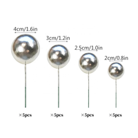 Lot de 20 boules en mousse brillantes de 2 cm, 2,5 cm, 3 cm, 4 cm, paillettes, décorations pour gâteaux, fournitures de décoration de desserts