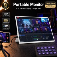 Moniteur portable OEM d'usine 15,6 pouces 1080P FHD 72% sRGB IPS 300 nits USB-C VESA, deuxième écran externe pour ordinateur portable PC