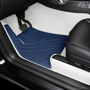 Para <span class=keywords><strong>Tesla</strong></span> <span class=keywords><strong>Model</strong></span> <span class=keywords><strong>3</strong></span>, accesorios de <span class=keywords><strong>coche</strong></span> de ajuste personalizado, alfombrilla de suelo Interior, Material ecológico, cuero genuino para asiento delantero y trasero - Product Image 6