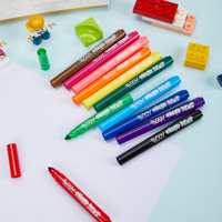 Marqueur de peinture 12 couleurs lavable non toxique avec stylo aquarelle jumbo pour l'école