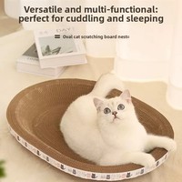 Bac à gratter ergonomique pour chat, en carton recyclable, anti-éclats et anti-chute, pour chats d'intérieur, protection des meubles