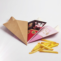 Boîte d'emballage en papier à cône gaufré jetable avec motif de logo imprimé personnalisé en usine sur mesure