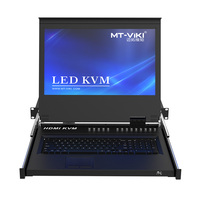 Console KVM HDMI 17.3 "LED 8 ports, MT-VIKI 1920*1080 tiroir KVM à montage en rack pour rack de serveur 1U 19", commutateur KVM HDMI LCD 17.3 pouces