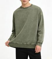 Sweater Katun Batik Cuci Kuno Buatan Khusus Ramah Lingkungan Warna Solid Reguler Unisex Kerah Bulat Lengan Panjang Atasan Sederhana