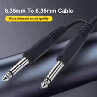 Câble Instrumental 6,35 mm à 6,35 mm, Jack Audio Stéréo TRS Mâle-Mâle 1/4 Pouce pour Guitare Électrique, Basse, Amplificateur, Haut-Parleur