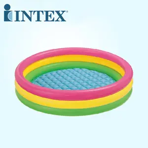 INTEX 57412 45 ''X 10'' Bể Bơi 3 Vòng Cầu Vồng Trên Mặt Đất Cho Trẻ Em