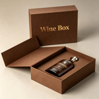 Boîte cadeau Whisky à couvercle rabattable magnétique avec insert en carton ondulé et papier spécial