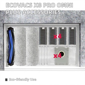 <span class=keywords><strong>Ecovacs</strong></span> X8 Pro Omni Plus Robot Aspirateur Accessoires Alimenté par Batterie Brosse Latérale Principale Filtre HEPA Rouleau Vadrouille Chiffon Réutilisable - Product Image 2