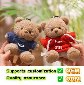 Toptan ucuz promosyon hediyeler süblimasyon özel Logo gömlek Hoodies ile 10cm peluş oyuncak ayılar - Product Image 2