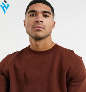 2025 vente en gros sweats haut de gamme OEM haute qualité col rond marron sweat-shirt pour hommes pour hommes - Product Image 3