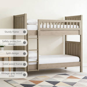 Cama litera infantil multifuncional de madera con diseño de muebles ocultos, escaleras, escritorio para computadora y almacenamiento. - Product Image 5