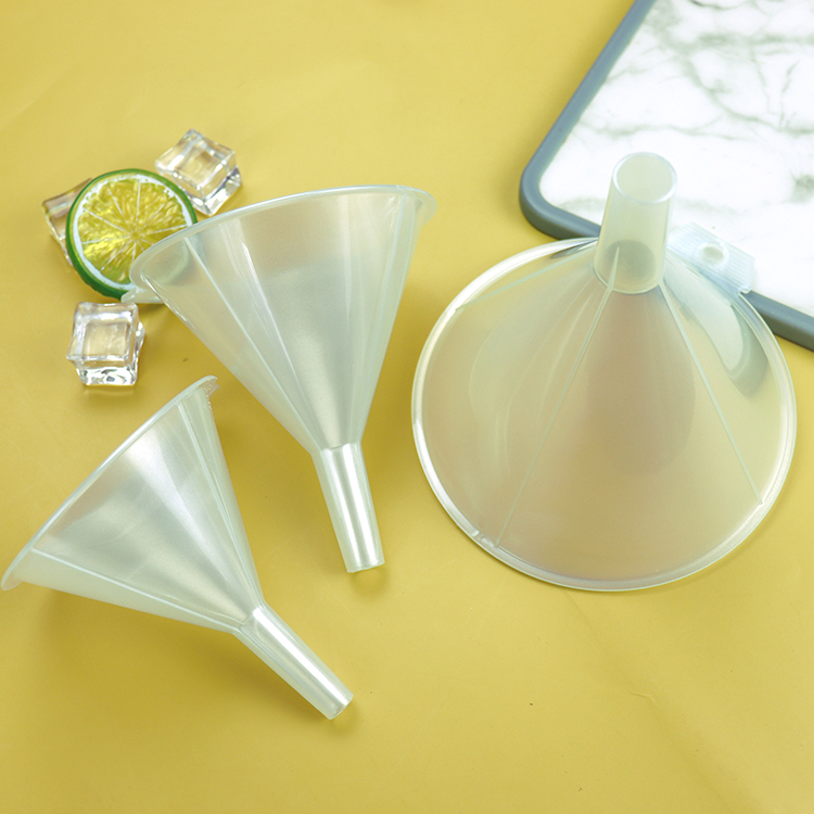 Кухонная пластиковая воронка, прозрачная мини-воронка для дозирования духов, лабораторная прозрачная пластиковая воронка, 3 шт./комплект