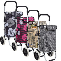 Promotion : Chariot de courses unisexe de luxe à 3 roues en aluminium, design écologique, durable, 600D, 25 kg, idéal pour la maison et le supermarché