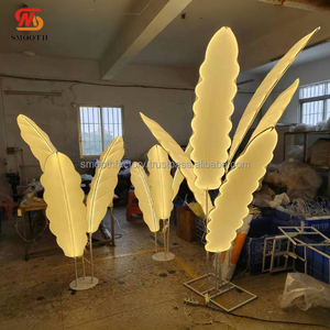LEDA Customized Events Party Decorations Metal LED <b>Light</b> Stand Banana <b>Leaves</b> Aisle <b>Light</b> Backdrop for Wedding - Product Image 2