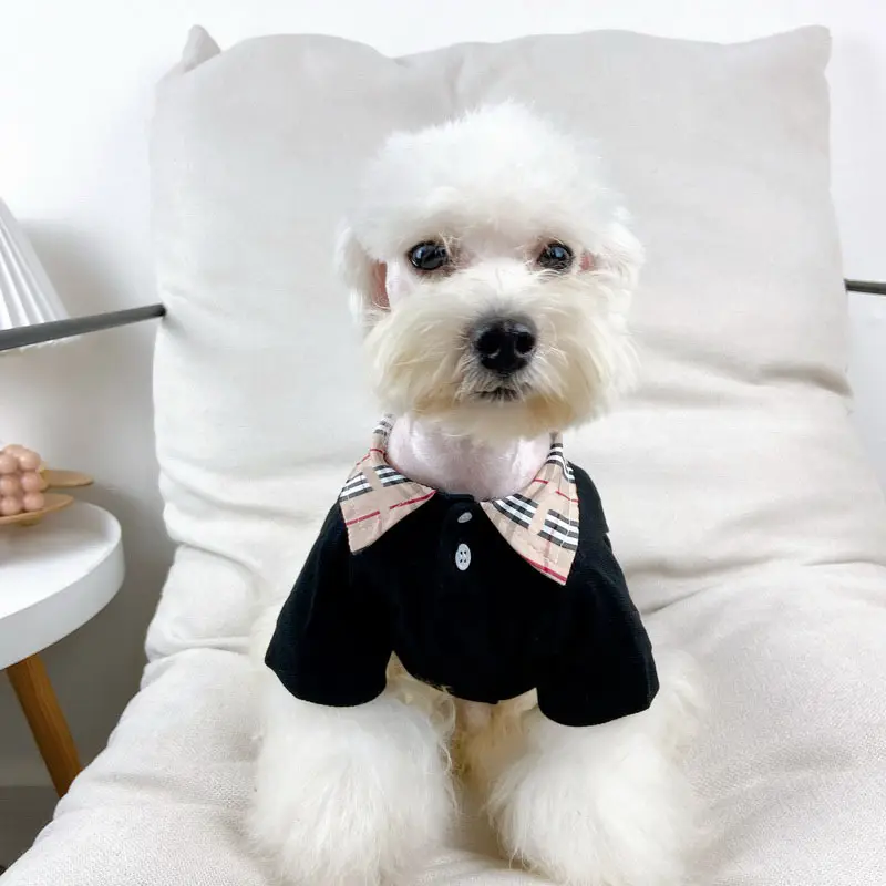 Joymay luxury wholesale white dog suit shirt 100% cotton t-shirt girl dog polo t-shirt luxury pet clothes xs size