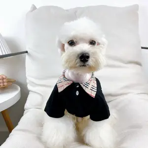 Joymay Luxury Wholesale White Dog Suit Shirt 100% Cotton T-shirt Girl Dog Polo T-shirt Luxury Pet Clothes Xs Size
