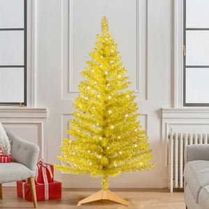 1.2m Gold <b>Pine</b> Artificial Christmas Tree Shiny PET Customized Holiday Decor for Home Parties & Retail - Product Image 3