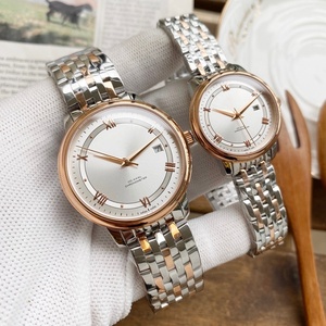 Reloj Mecánico Automático para Pareja, Correa de Acero Inoxidable, Esfera con Números Romanos, Visualización de Fecha, Resistente al Agua, Estilo Ejecutivo, Marca Omegaes - Product Image 2