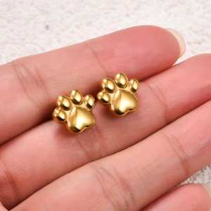 Boucles d'oreilles clous en acier inoxydable mignonnes, motif patte de chiot, empreinte animale, pour usage quotidien, accessoires de bijoux d'oreille - Product Image 3