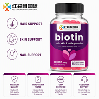 Lancement de la marque de bien-être en ligne aux États-Unis et en Europe, vendeurs e-commerce, OEM, étiquette privée, supplément de biotine pour les cheveux, la peau et les ongles, gommes