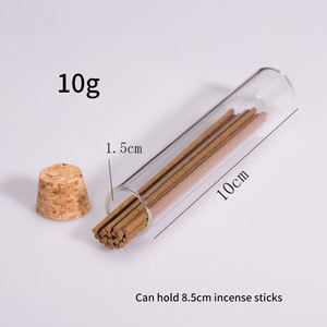 หลอดธูปแก้วขนาด56ชม. มีความโปร่งใสสูงธูปหอมไม้จันทน์พร้อมภาชนะไม้ก๊อก - Product Image 4