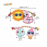 Jouet en peluche pour chien Famipet, nouveau design estival, mignon, doux, à effets froissés, avec corde et sonnette, fabriqué sur mesure
