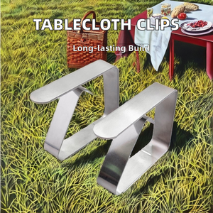 Clip de <span class=keywords><strong>nappe</strong></span> en acier inoxydable pour pique-nique en plein air Couverture de table et attache de jupe de table Système de mesure en pouces - Product Image 2