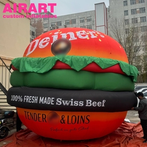Hamburger gonflable géant <span class=keywords><strong>de</strong></span> 3,4 m <span class=keywords><strong>de</strong></span> haut avec logo imprimé gratuit, modèle alimentaire gonflable pour les restaurants <span class=keywords><strong>de</strong></span> restauration rapide - Product Image 6