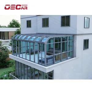 Iding Sunroom Maisons préfabriquées à l'épreuve des ouragans Utilisation 4 saisons Construction en verre Toit plat Jardin extérieur Cour Patio Vente Sunroom - Product Image 1