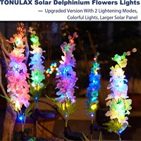 Lampe de jardin LED solaire imitation jacinthe, étanche IP65, lumière LED blanc chaud, batterie pour décoration extérieure et paysagère