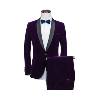 Mens Suits <strong>Velvet</strong> 2 Pieces Slim Fit Blue Burgundy Black <strong>Green</strong> Suit Mens <strong>Velvet</strong> <strong>Tuxedo</strong> <strong>Jacket</strong> for Wedding(Blazer+Pants+Tie) - Product Image 5