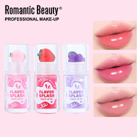 Huile Luminescente à la Fraise Décoration de Maquillage Halloween Hydratant Fruit Lip Plumper Transparent avec Brillance Glossy